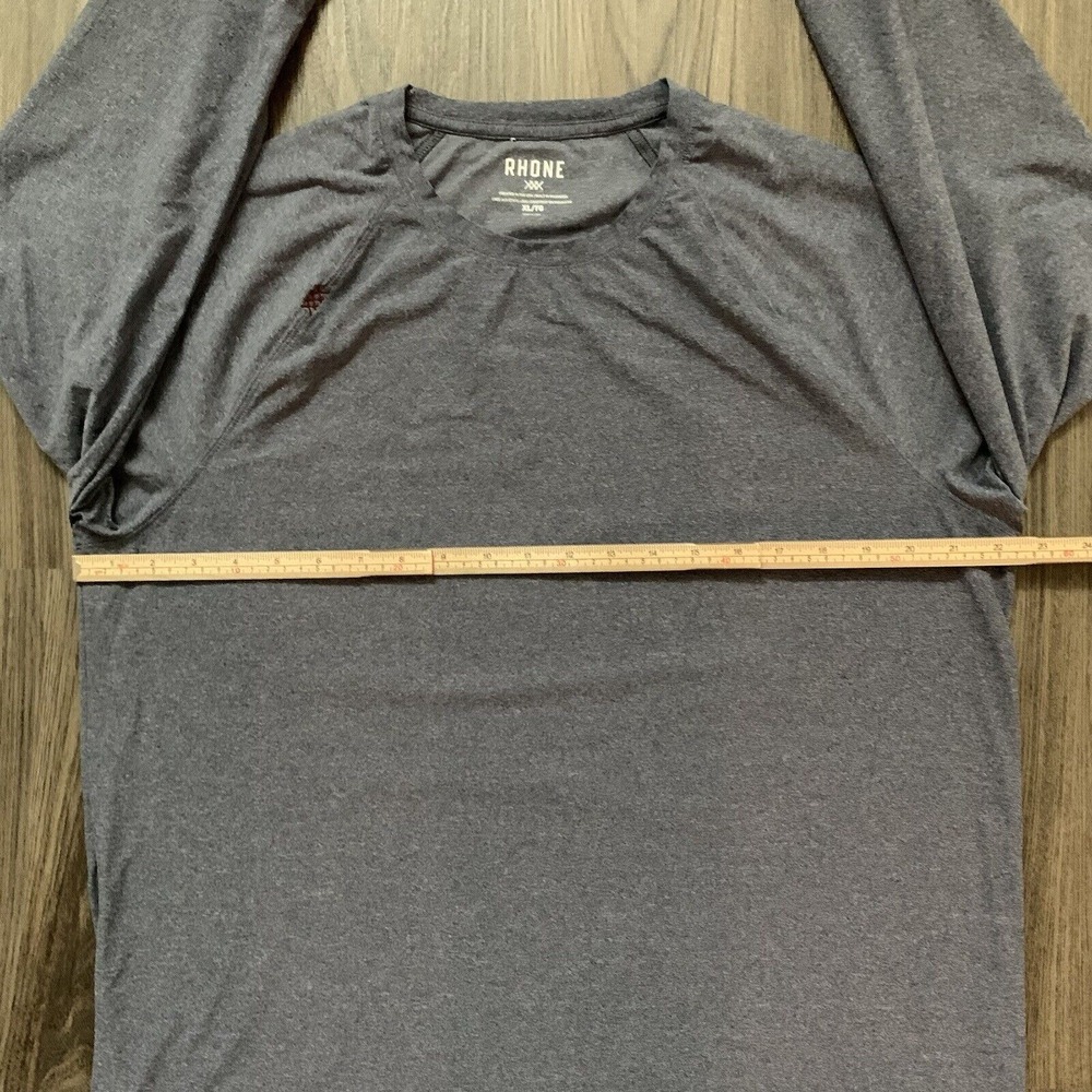 Rhone Shirt Adult Crew Neck Long Sleeve Pullover Gym Athleisure Heather Blue XL - Picture 7 of 7
